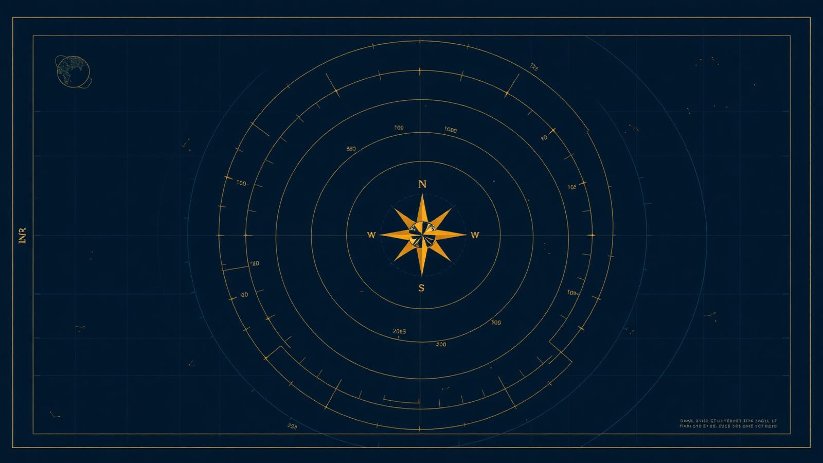 Orbital chart with compass rose